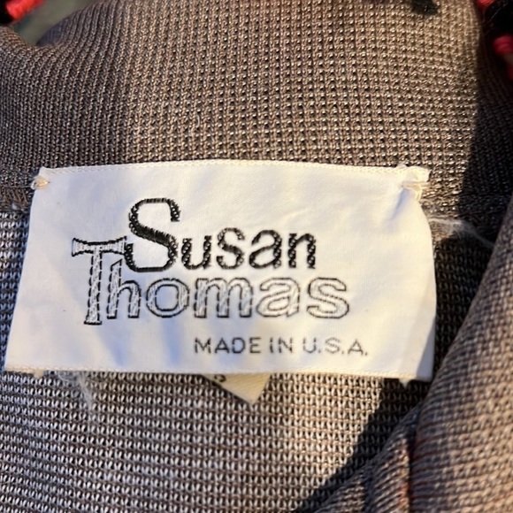 VINTAGE PANT SUIT! Susan Thomas Jacket and wide leg pants with belt size 12 - Picture 14 of 16